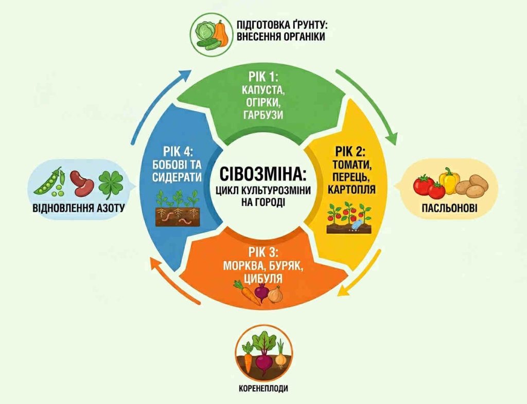 Схема 4-пільної сівозміни овочевих культур - https://agroschool.com.ua/